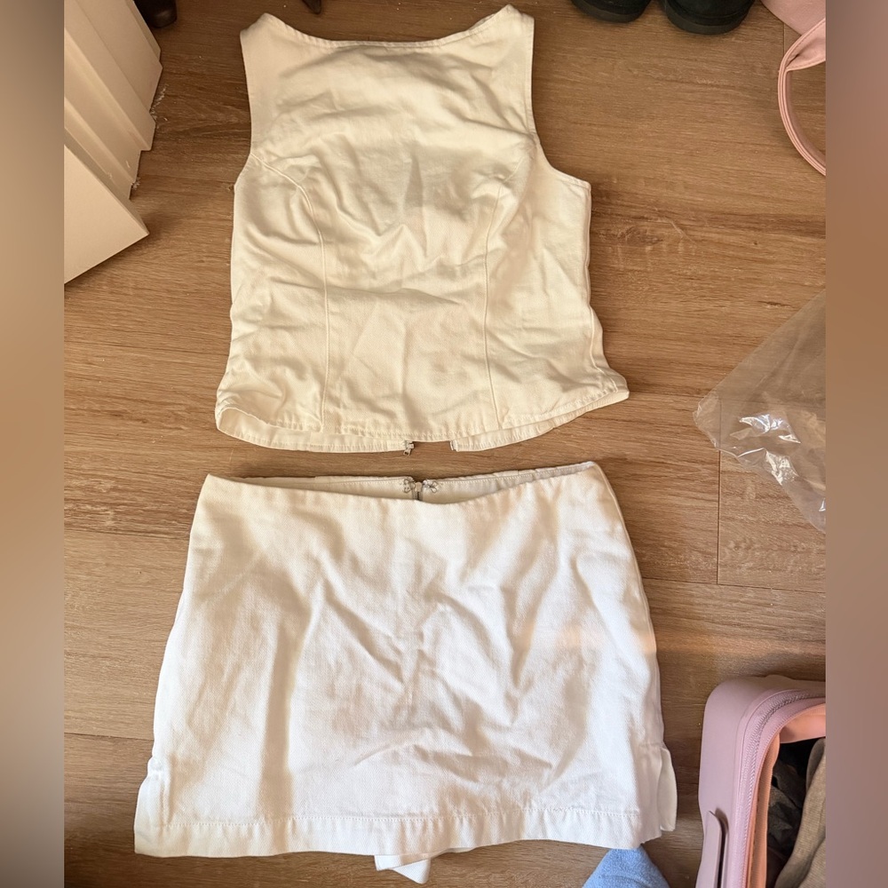 Amanda Uprichard white Set with Zipper Detail